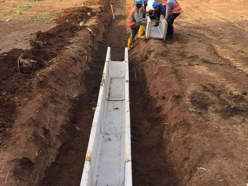 U-Ditch terpasang — PLTU Tanjung Jati